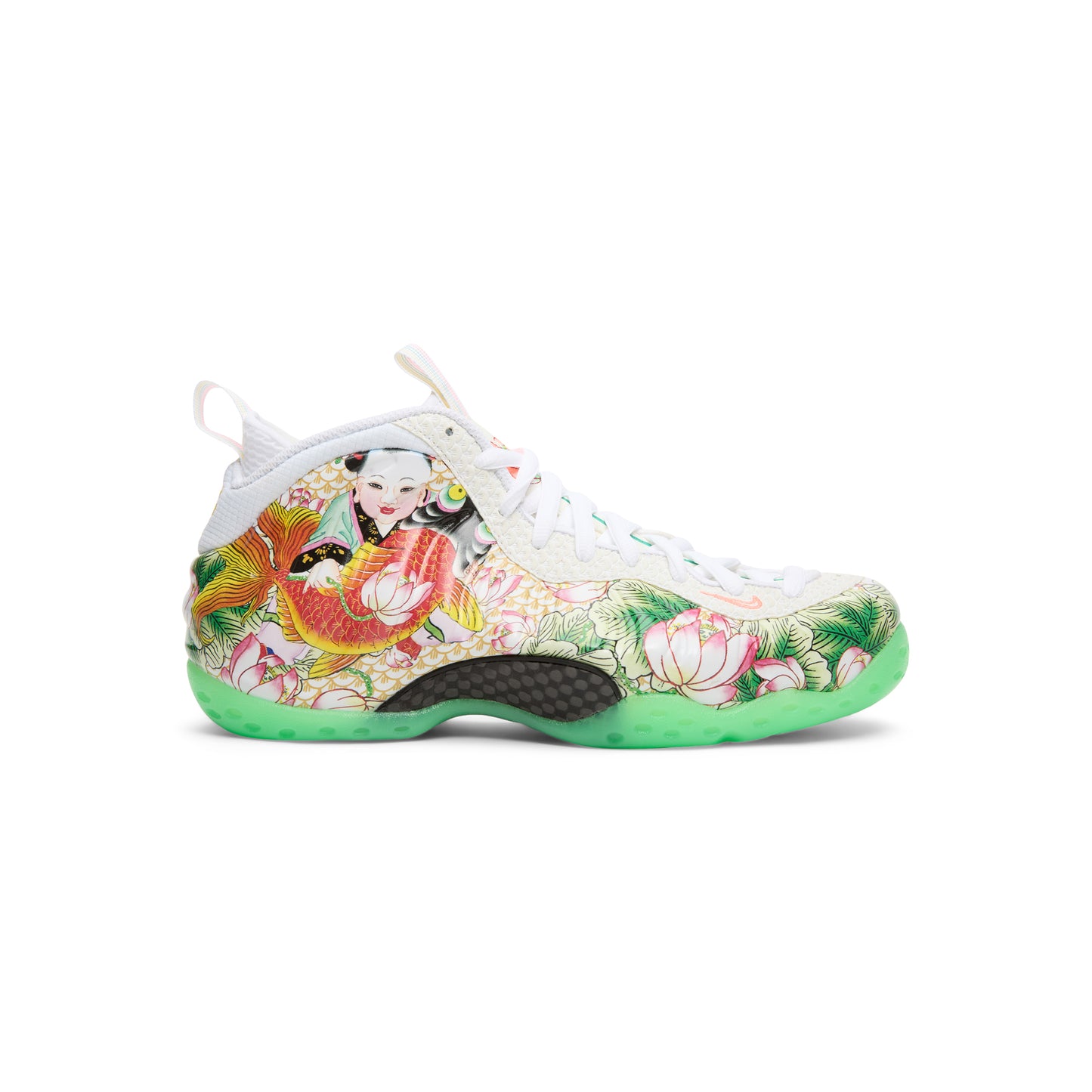 Nike Air Foamposite One Premium (White/Lt Poison Green-Black-Lava Glow)