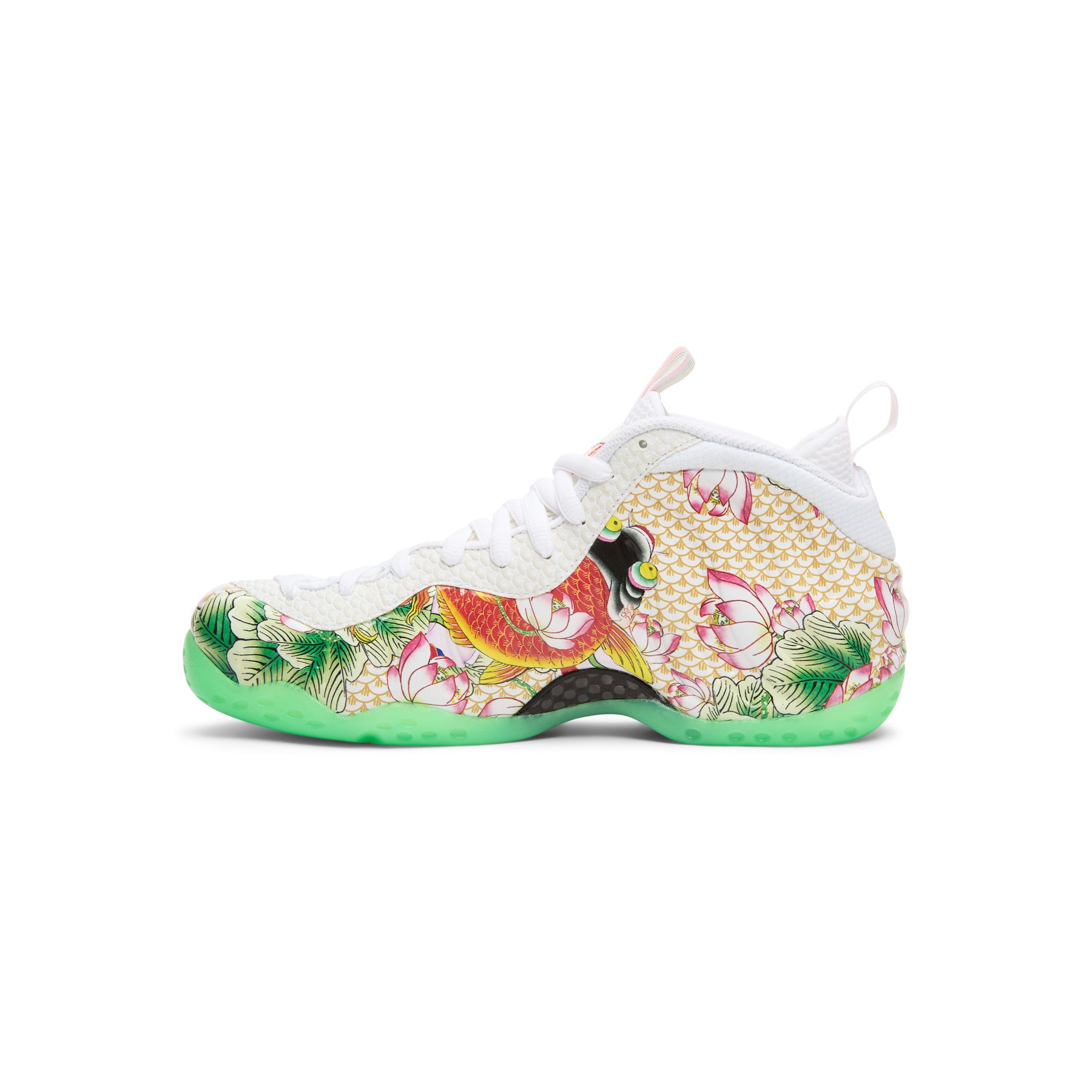 Nike Air Foamposite One Premium (White/Lt Poison Green-Black-Lava Glow)