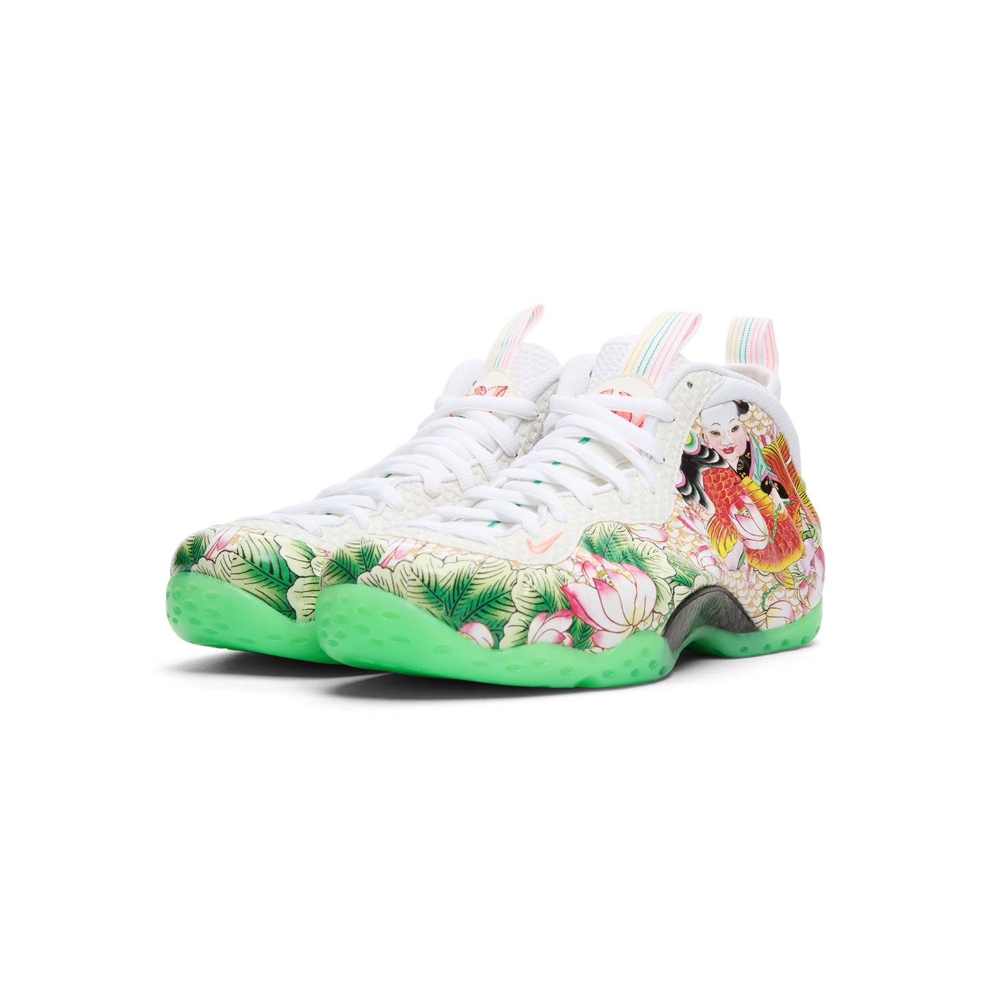 Nike Air Foamposite One Premium (White/Lt Poison Green-Black-Lava Glow)