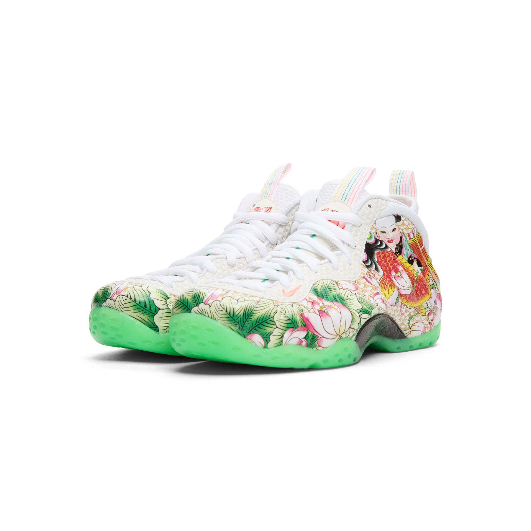 Nike Air Foamposite One Premium (White/Lt Poison Green-Black-Lava Glow)