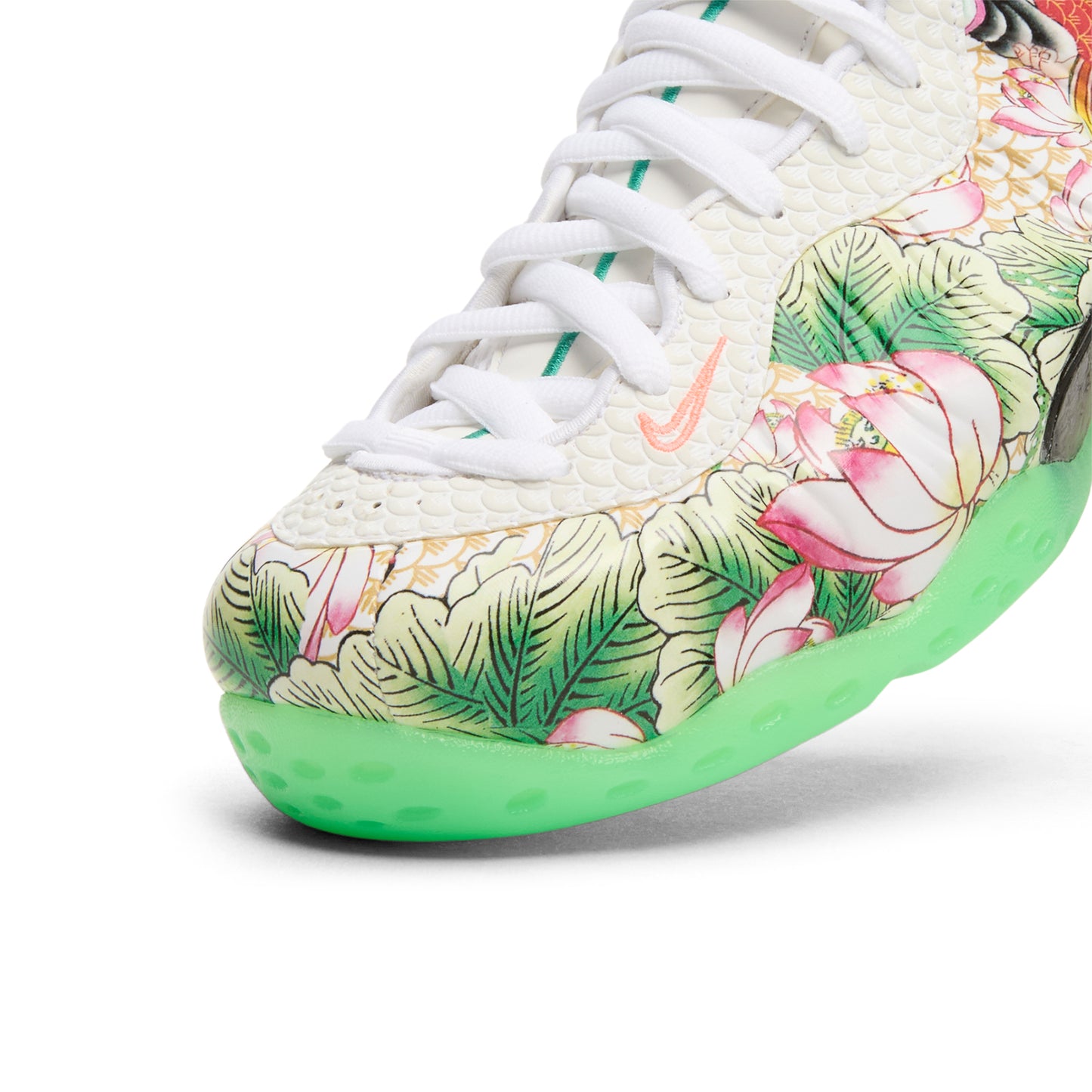 Nike Air Foamposite One Premium (White/Lt Poison Green-Black-Lava Glow)