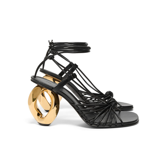 JW Anderson Chain Link Heel Sandal (Black/Gold)