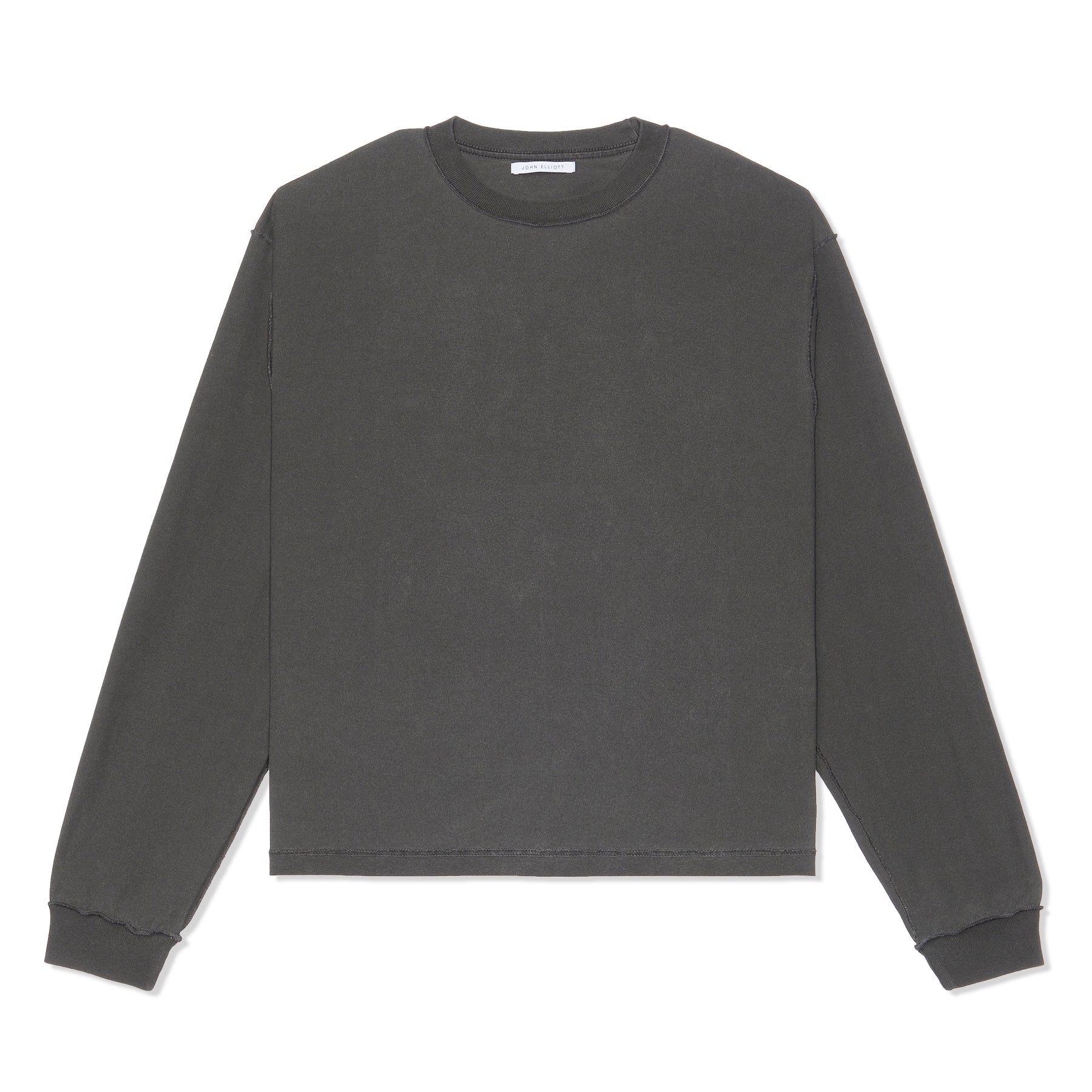 John Elliot Reversed Cropped Long Sleeve Tee (Washed Black) – Concepts
