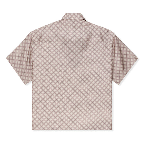 John Elliott Silk Short Sleeve Button Up (Haze Tile)