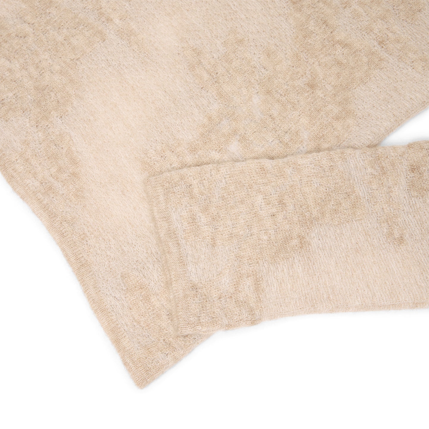 GANNI Sheer Flower Jacquard Mockneck (Sand)