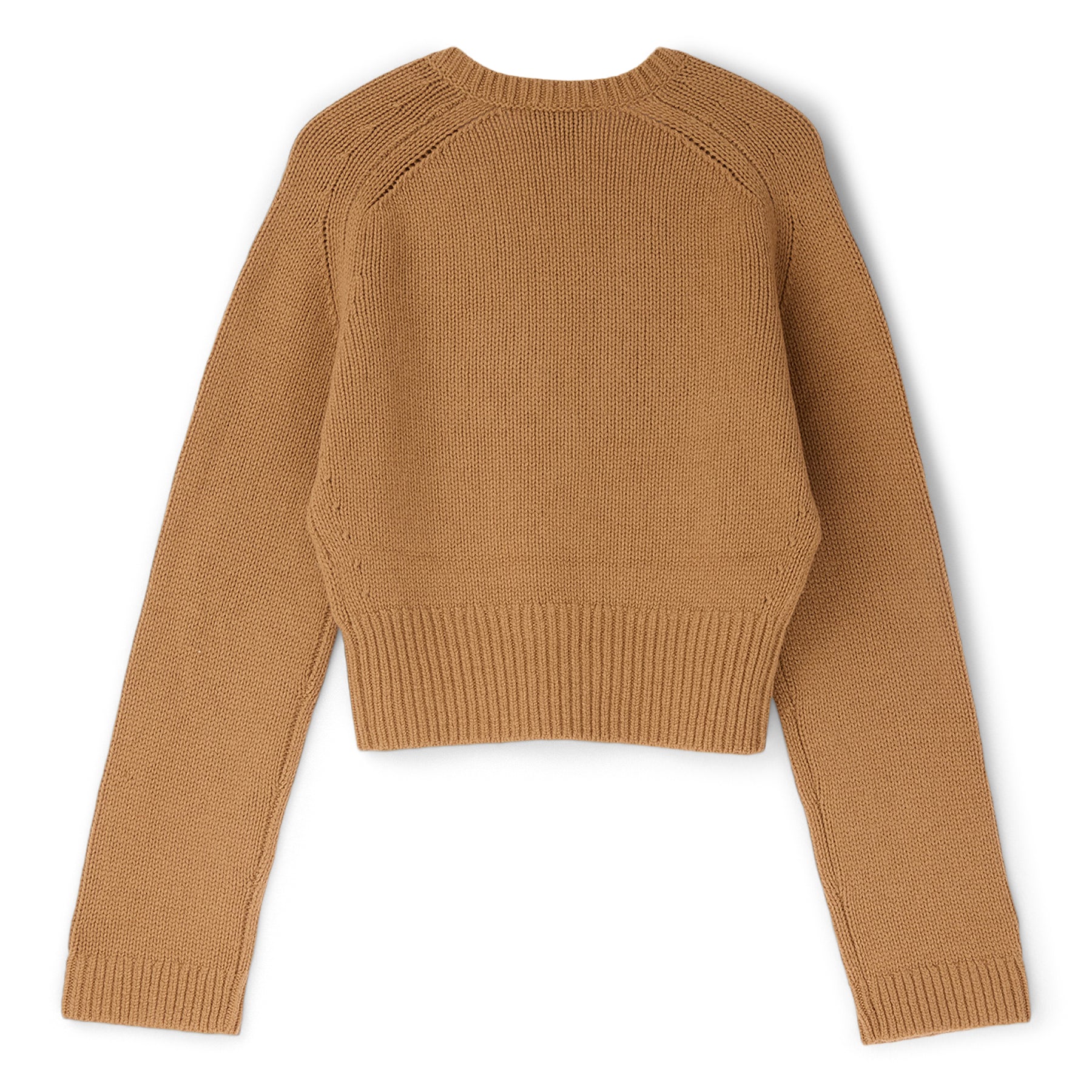 GANNI Wool Yak Mix Deep V-Neck (Tiger's Eye)