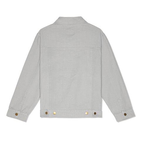 KidSuper Face Embroidered Denim Jacket (Grey)