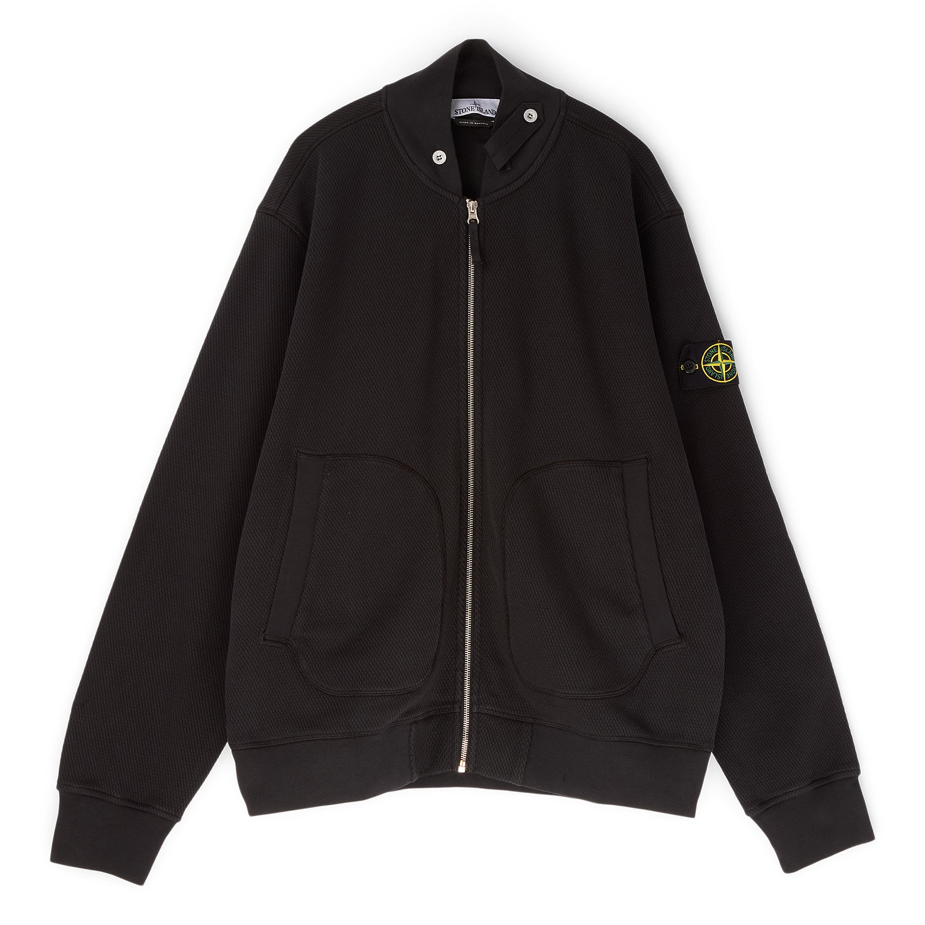 Stone Island Zip Up Cardigan (Black)