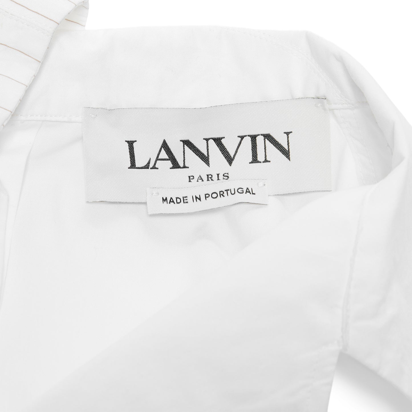 Lanvin Asymmetric Cotton Shirt (White/Beige)