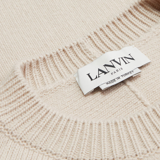 Lanvin Womens Crewneck Cocoon Cape Sweater(Paper)