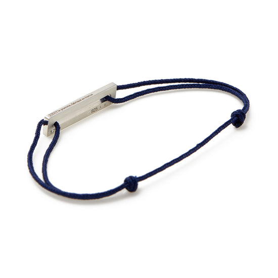 Le Gramme 1.7g Polished and Brushed Sterling Silver Navy Cord Bracelet (Navy)