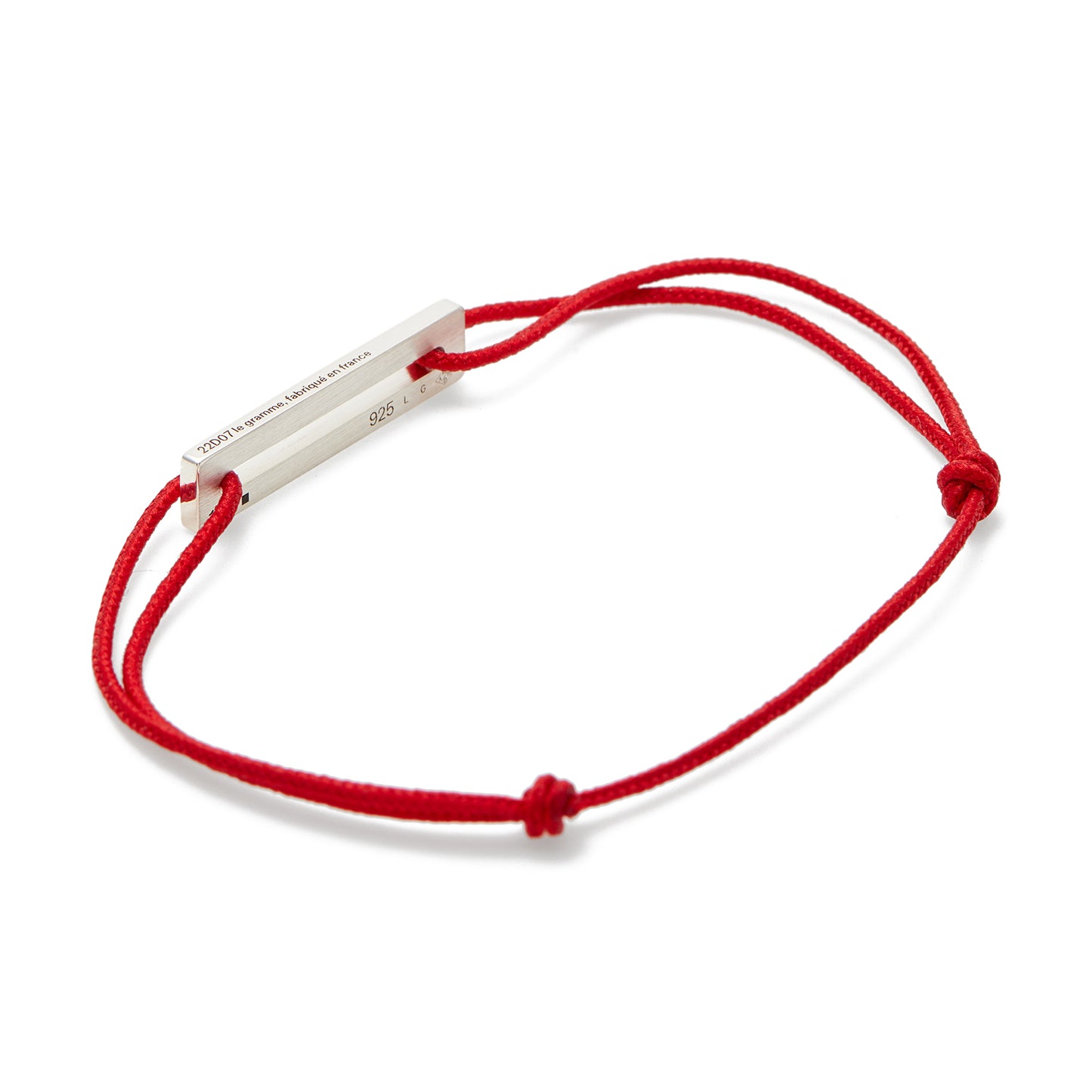 Le Gramme 1.7G Sterling Silver Red Cord Bracelet (Red)