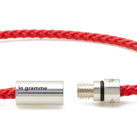 Le Gramme 7g Polished Nato Cable Bracelet (Red)