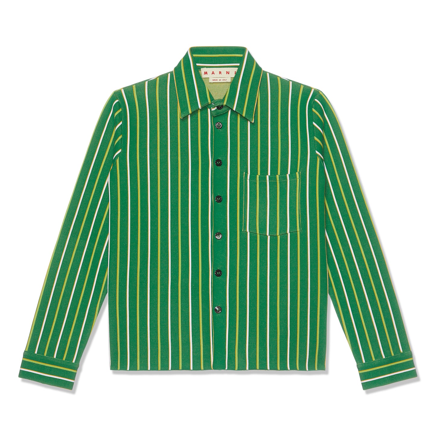 MARNI Striped Techno Knit Shirt (Sea Green)