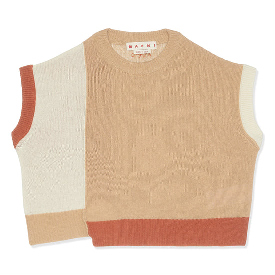 MARNI Sleeveless Colorblock Sweater (Alabaster)