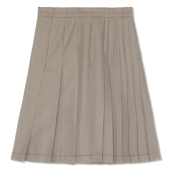 MARNI Check Print Pleated Midi Skirt (Ruby)