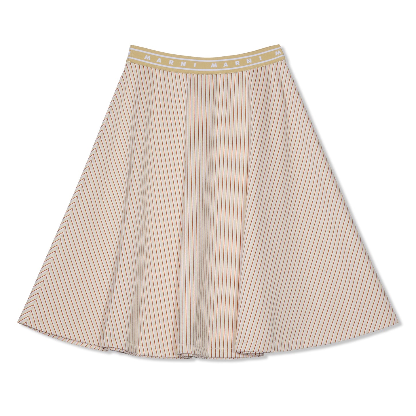 MARNI Striped Logo Band Skirt (Swan)
