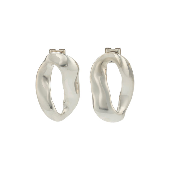 Marni Oversized Irregular Ring Earrings (Palladium)