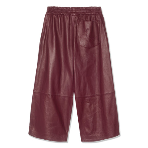 MARNI Leather Wide Leg Pants (Burgundy)