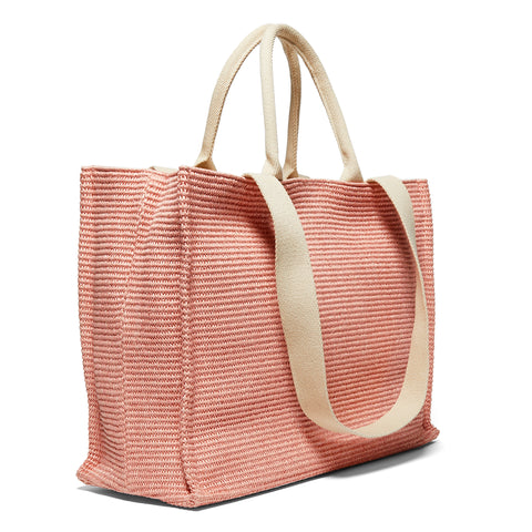 MARNI Large Raffia Tote Bag (Light Pink)