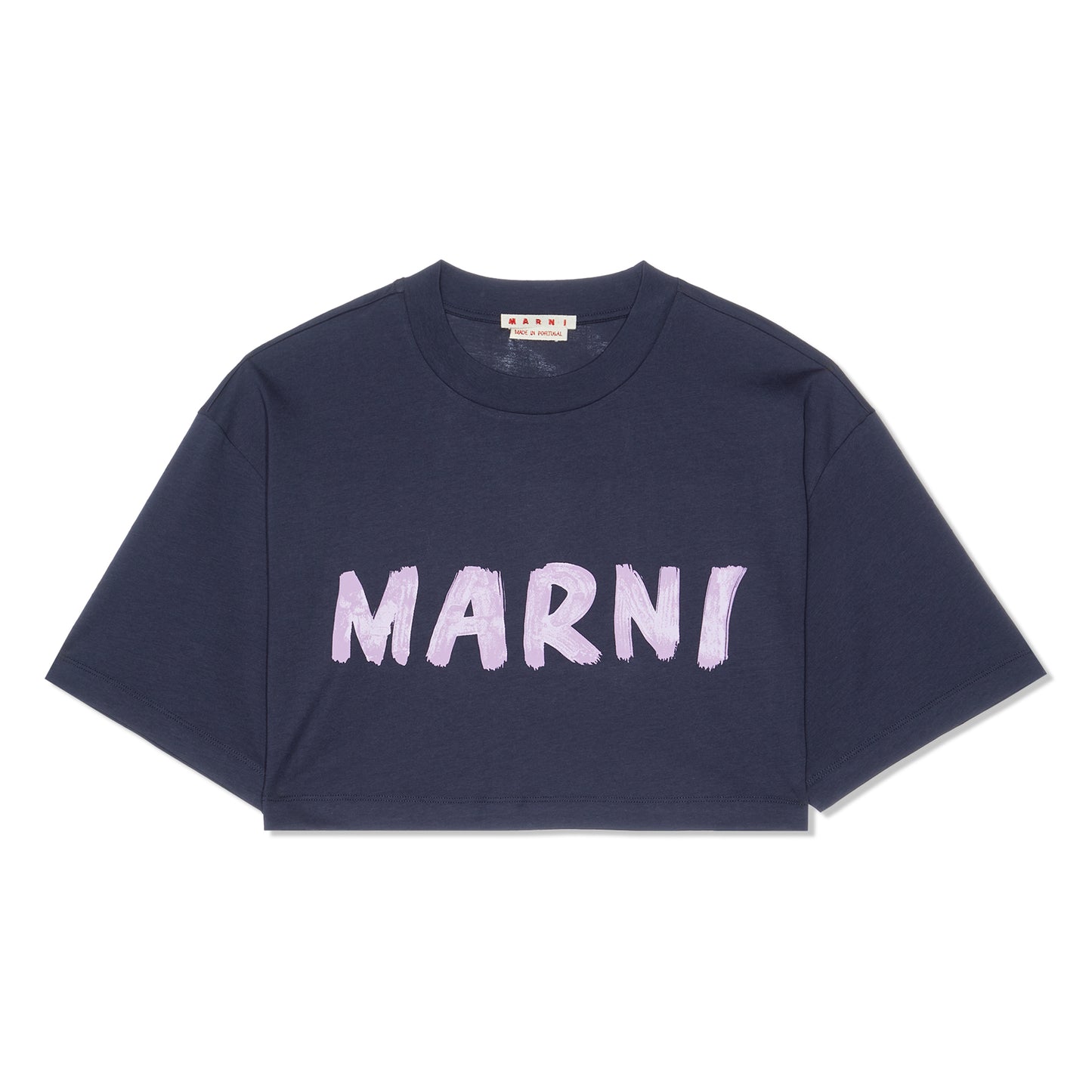 MARNI Logo Cropped T-Shirt (Blue/Black)