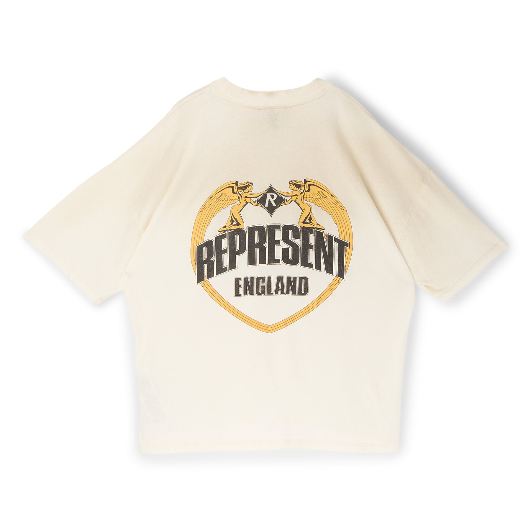REPRESENT Angel Border T-Shirt (Washed Ecru)