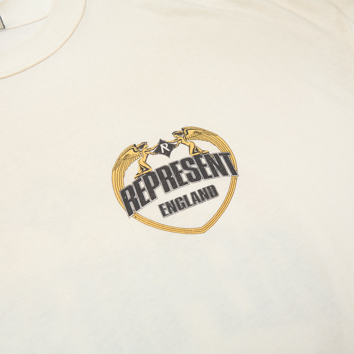 REPRESENT Angel Border T-Shirt (Washed Ecru)