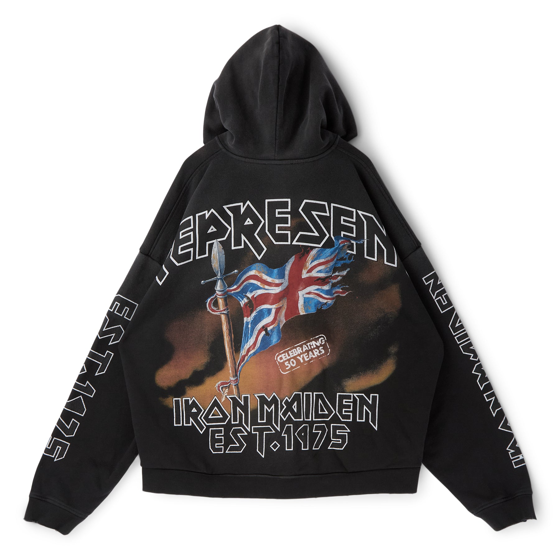REPRESENT Iron Maiden Steed Hoodie (Stained black)