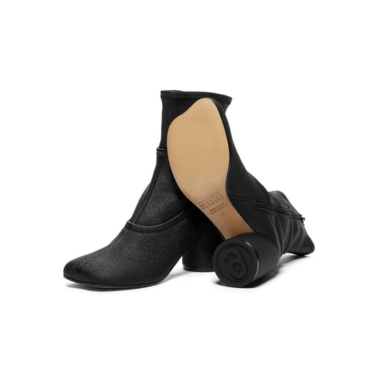 MM6 Maison Margiela Layered Stretch Anatomic Ankle Boot (Black)