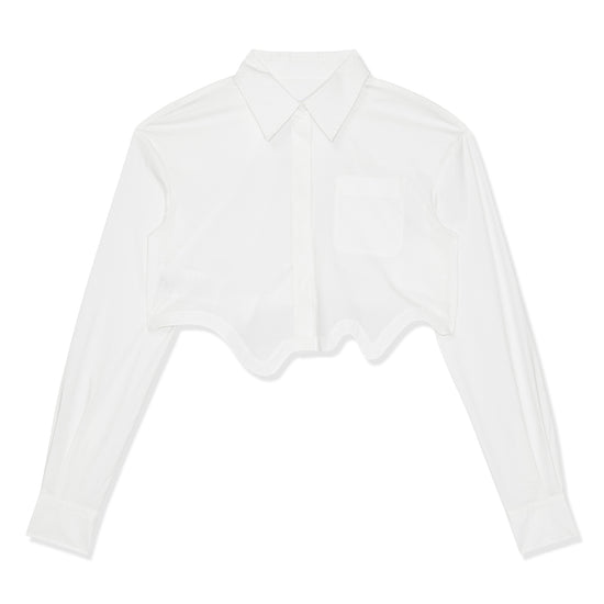 Moschino Morph Effect Cropped Shirt (White)