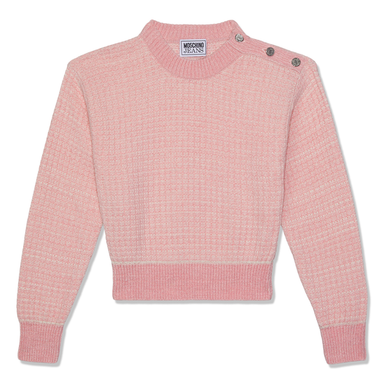 Moschino Jeans Knit Cropped Sweater (Fantasy Print Pink)