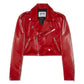 Moschino Cropped Biker Jacket (Red)