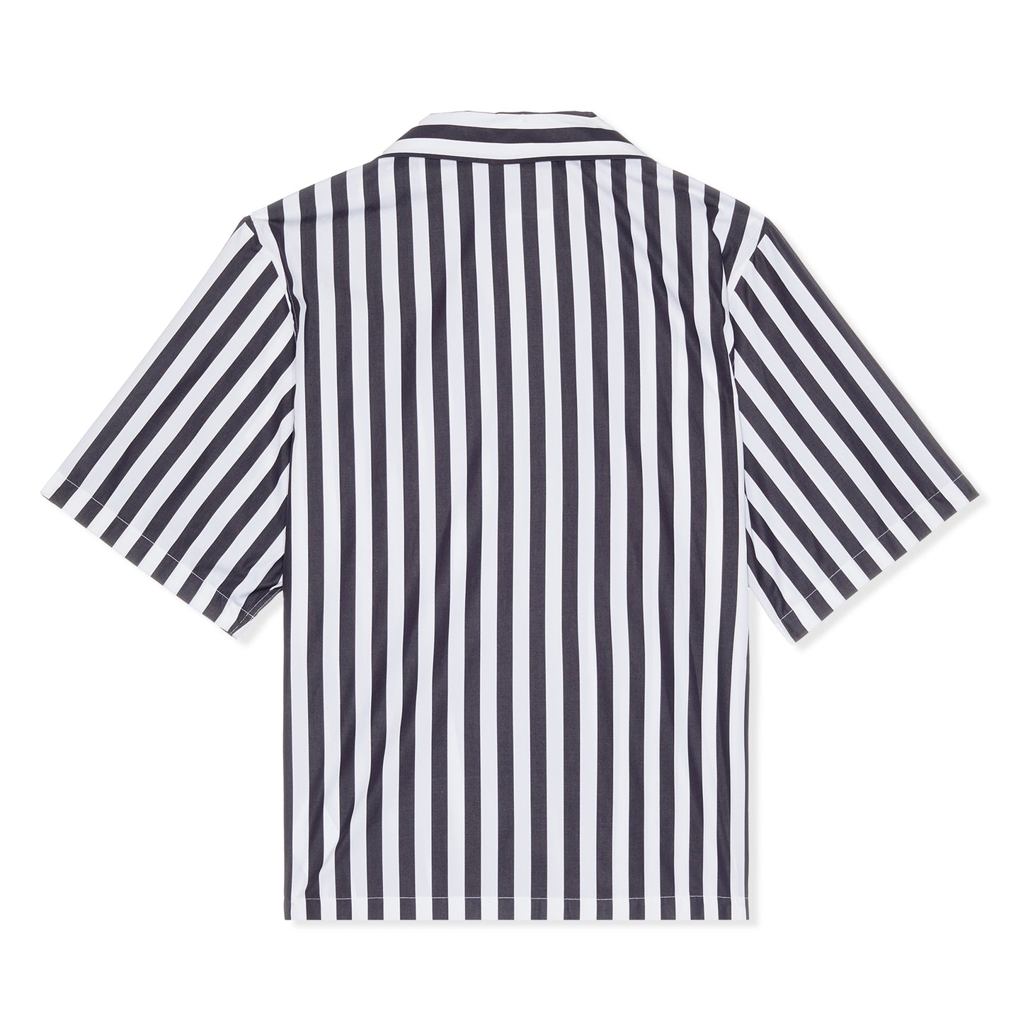 Moschino Heart Button Down Striped Shirt (Black/White)