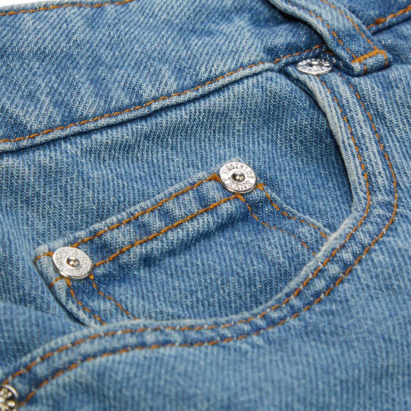 Moschino Jeans Layered Denim Mini Skirt (Blue/Plaid)