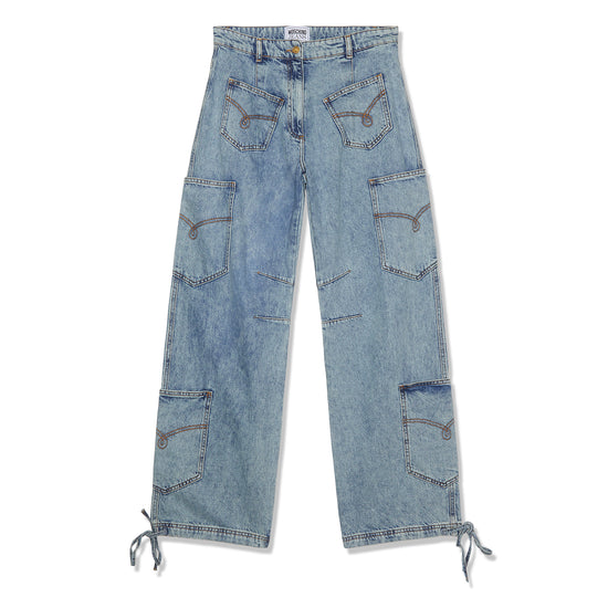 Moschino Jeans Pocket Denim Cargo Pants (Blue Multi)