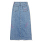NSF DAISY Maxi Denim Skirt (Pink Paint)