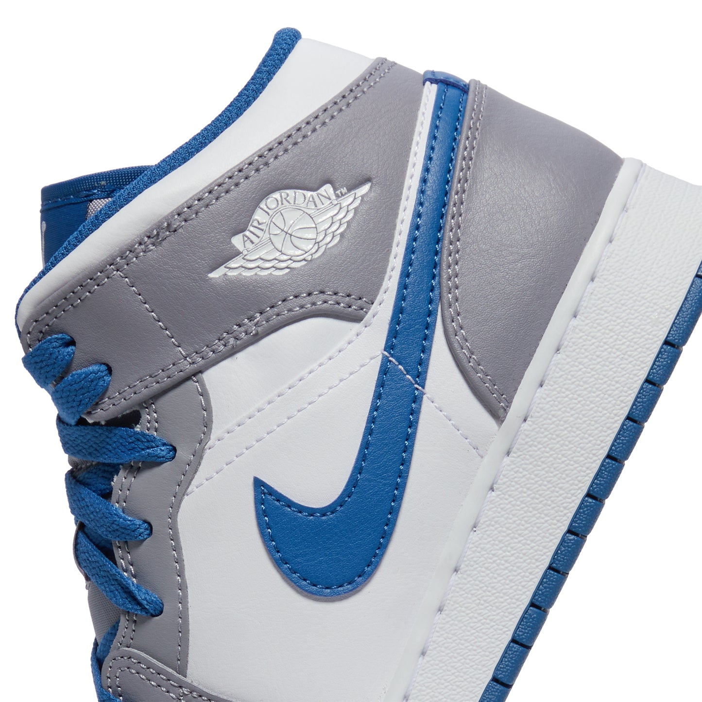 Nike Kids Air Jordan 1 Mid (Cement Grey/White/True Blue)
