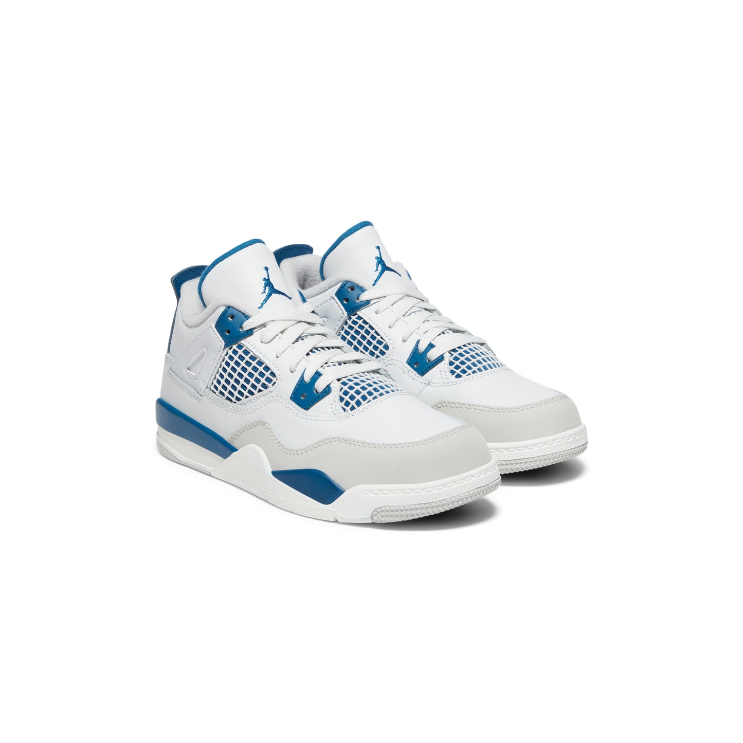 Nike Kids TD Air Jordan 4 Retro (Off White/Military Blue/Neutral Grey)