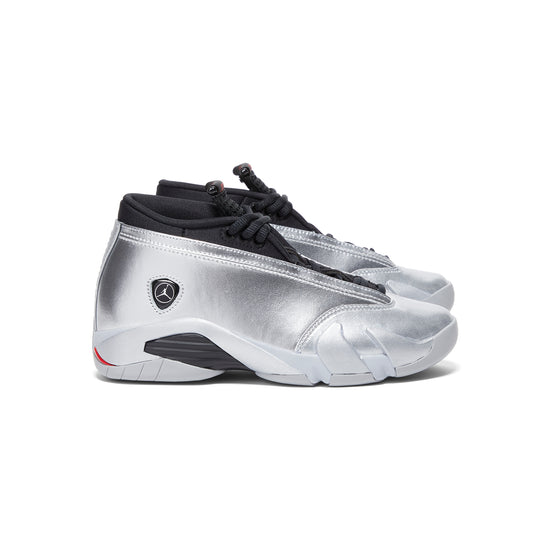Nike Womens Air Jordan 14 Retro Low (Metallic Silver/Fire Red/Wolf Grey/Black)
