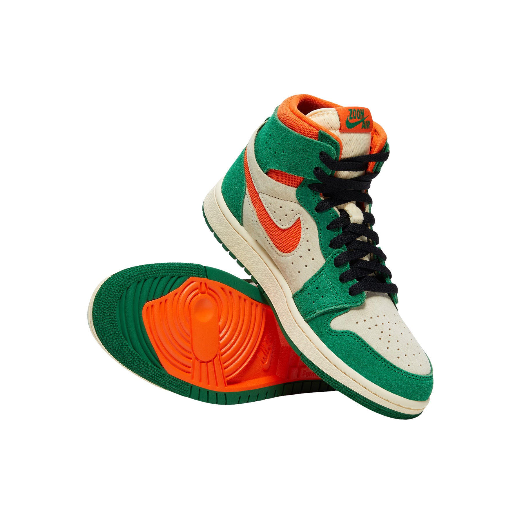 Nike Womens Air Jordan 1 Zoom CMFT 2 (Pine Green/Orange Blaze