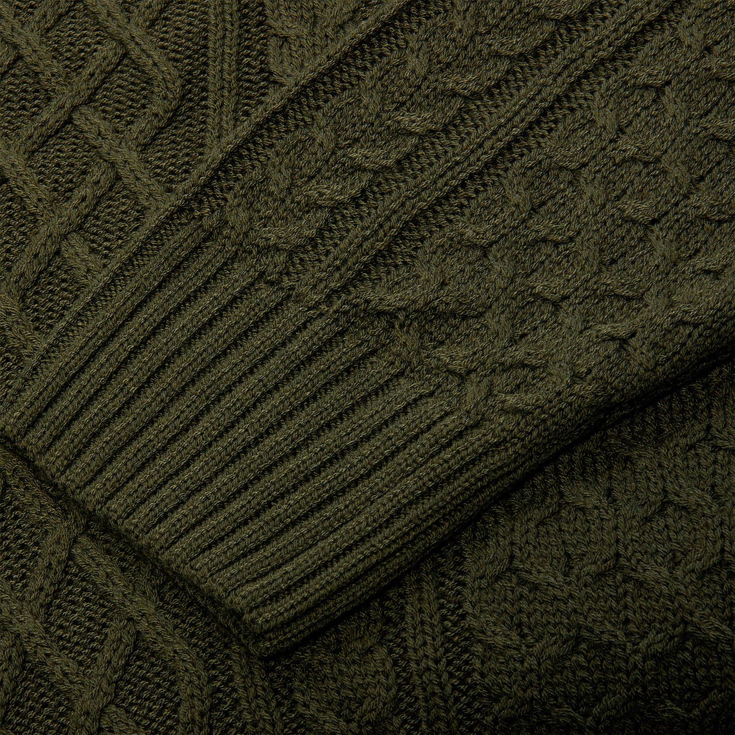 Nike Life Cable Knit Turtleneck Sweater (Cargo Khaki)
