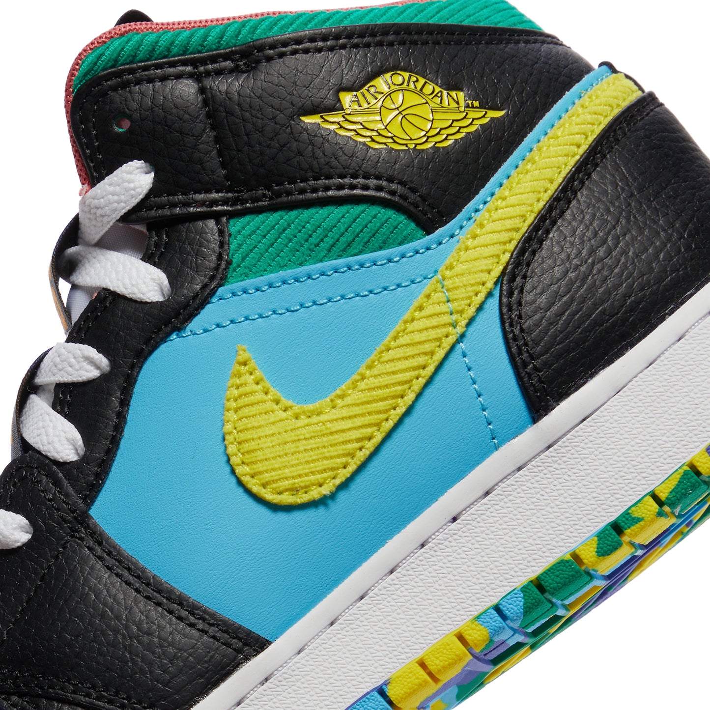 Nike Kids Air Jordan 1 Mid SS (Black/opti Yellow/Uniersity Red)