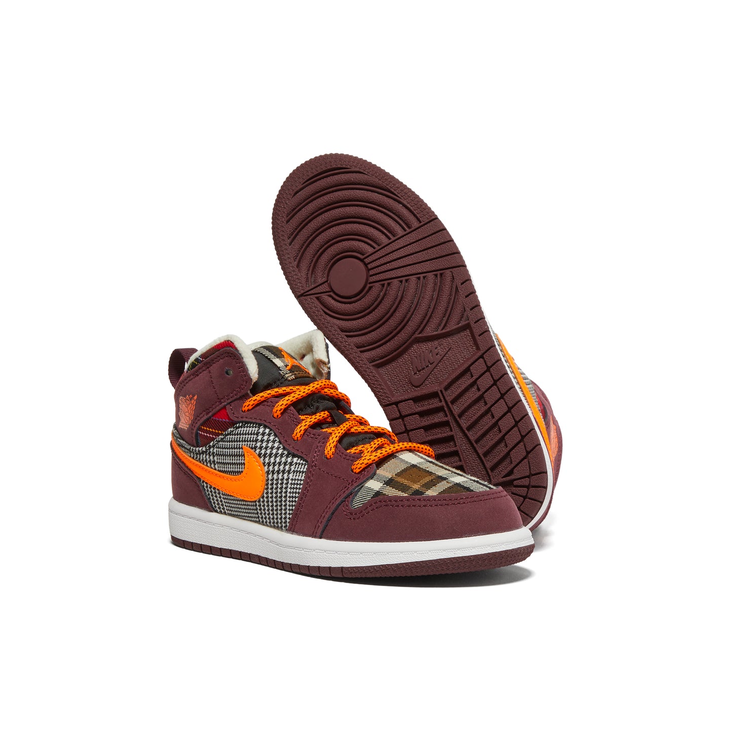 Nike Kids Air Jordan 1 Mid SE (Night Maroon/Total Orange)