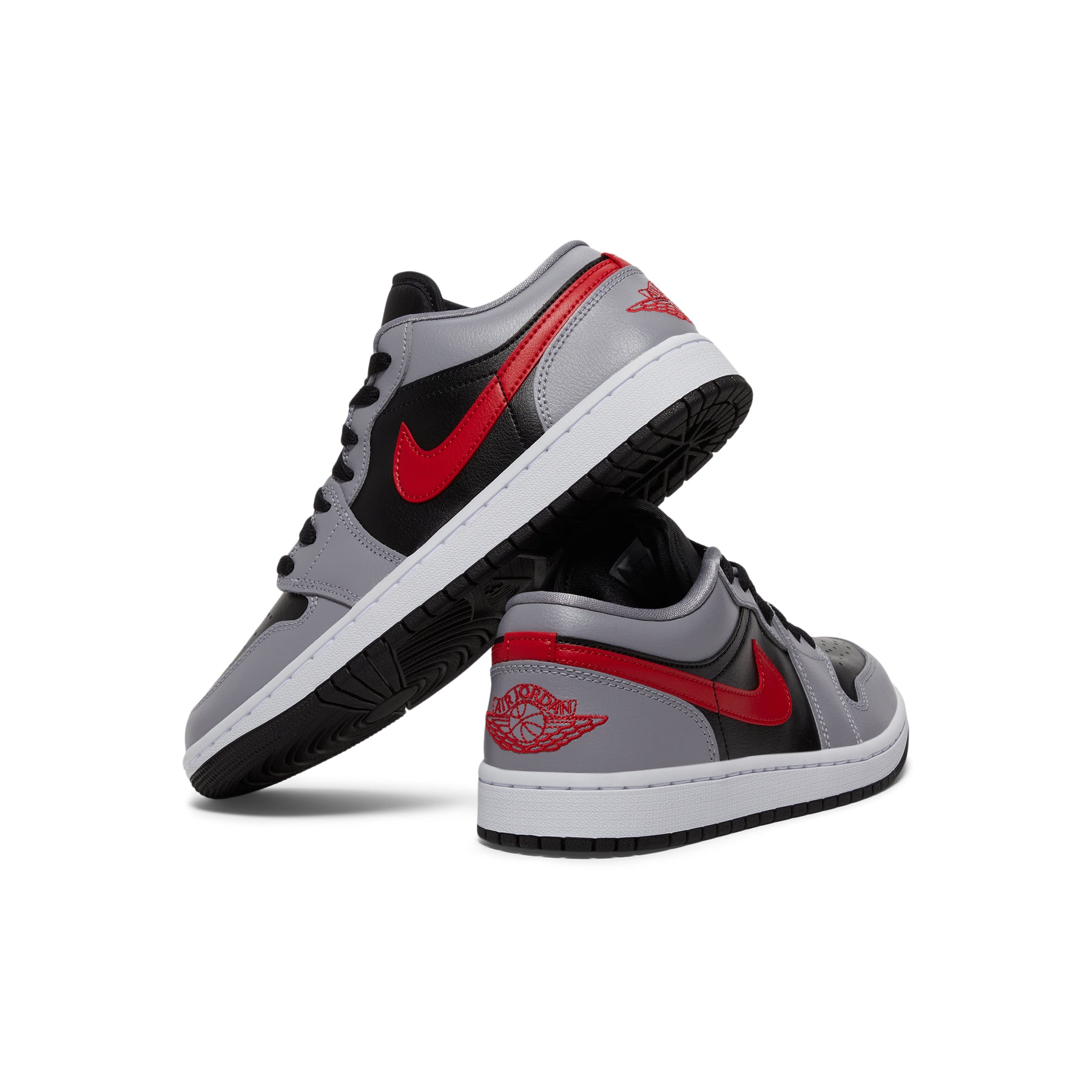 Nike Air Jordan 1 Low Light Smoke Grey Red White Black GS UK 3 4 5 6 7 US  New