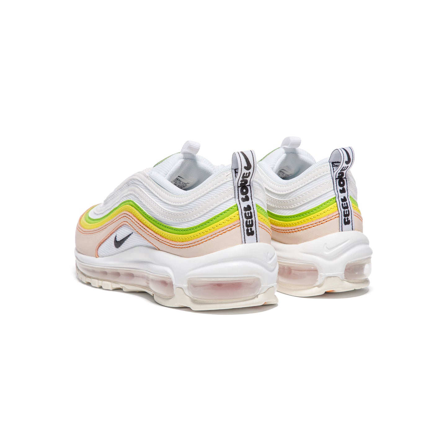 Nike Womens Air Max 97 (White/Black/Pearl Pink/Action Green)