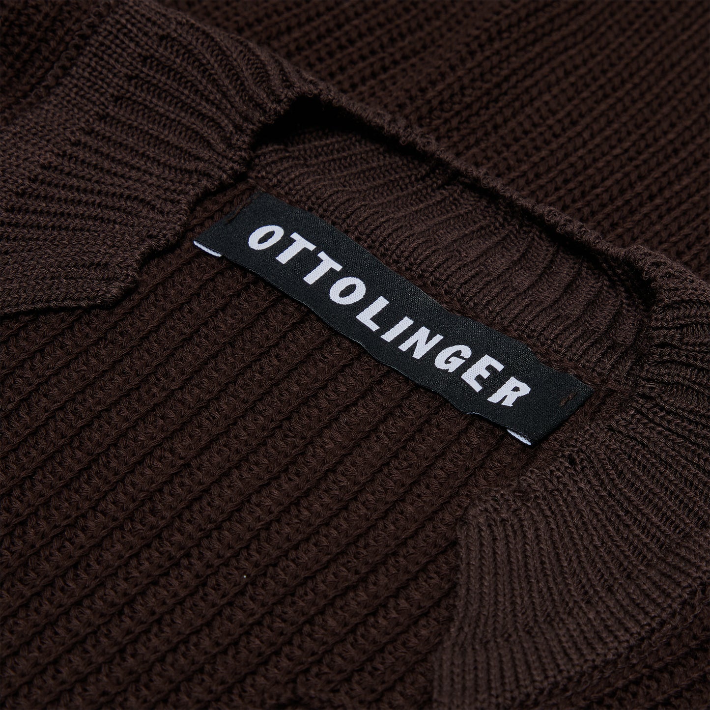 Ottolinger Knit Open Collar Sweater (Brown)