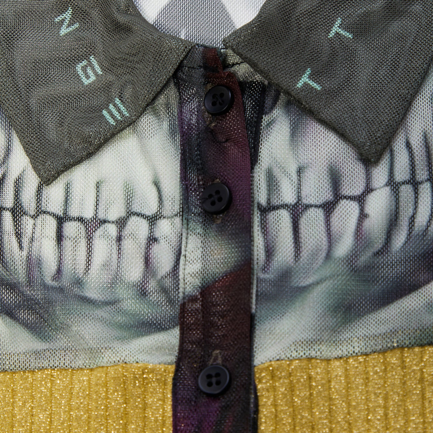 Ottolinger x Tomorrow Mesh Shirt Dress (Skull Print)