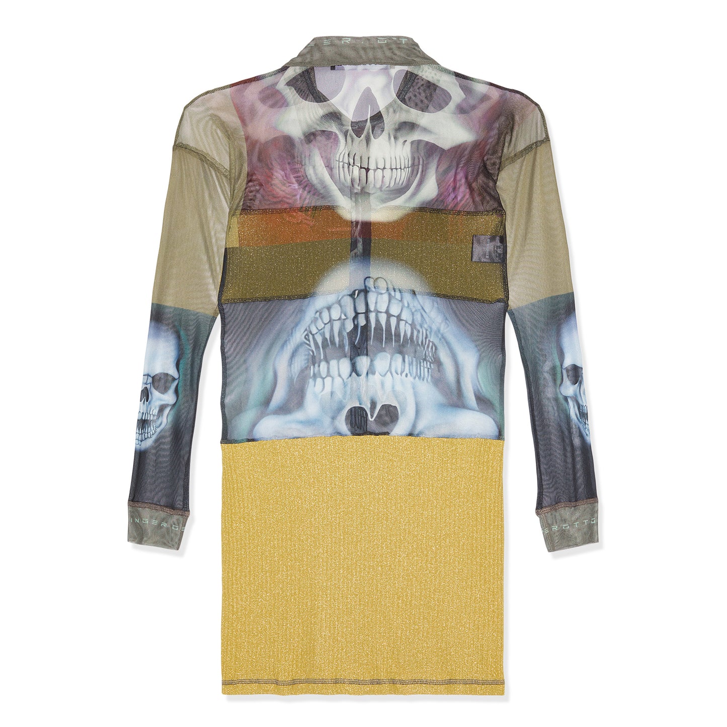Ottolinger x Tomorrow Mesh Shirt Dress (Skull Print)