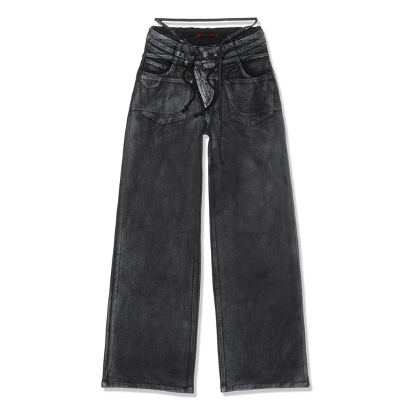 【DISCERNMENT】Heybrush fold denim pants Aelfric Eden Mens Jeans Ripped Patchwork Fringe Denim Pants