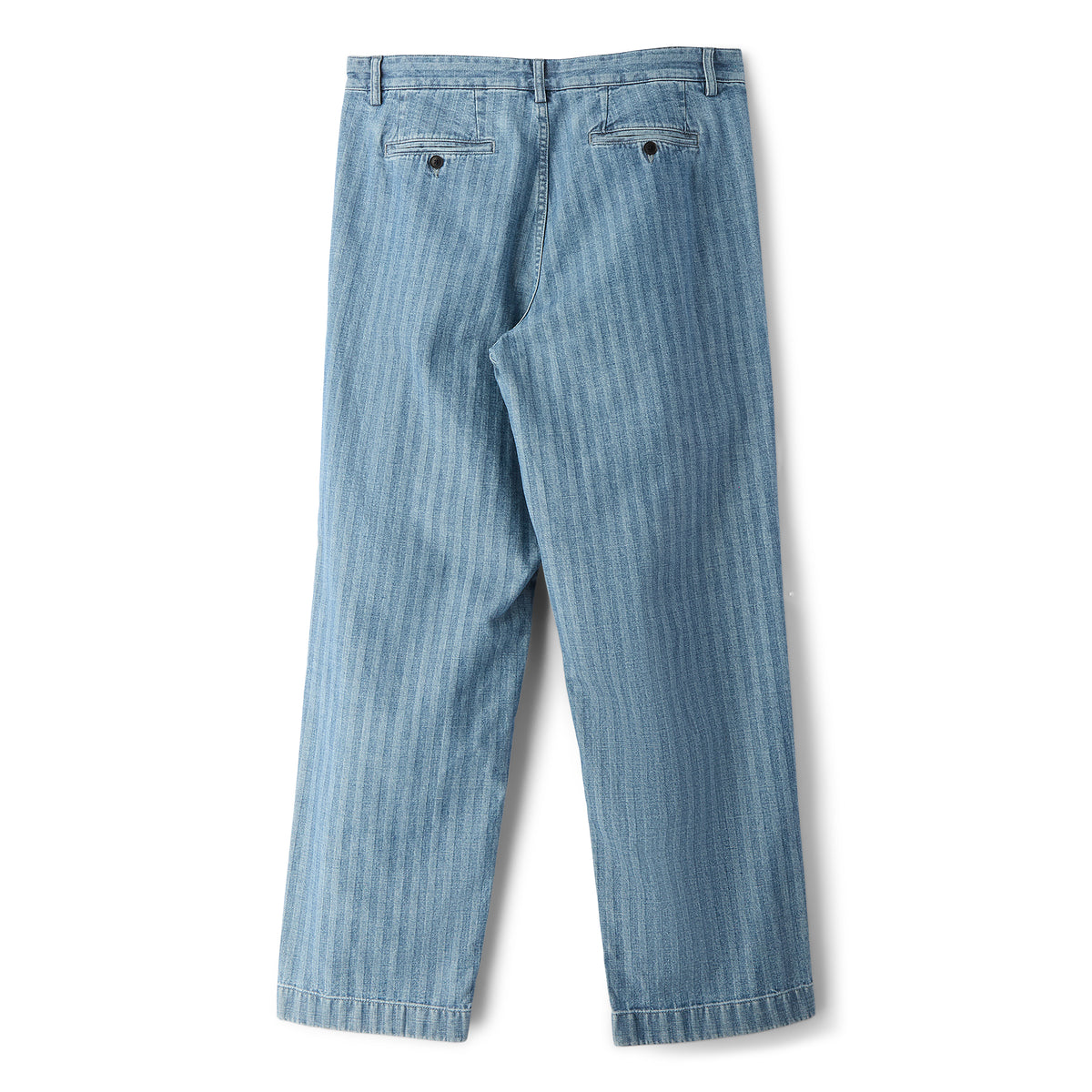 Noah Double-Pleat Herringbone Denim Pant (Blue herringbone)